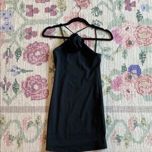 Elegant Black Halter Dress